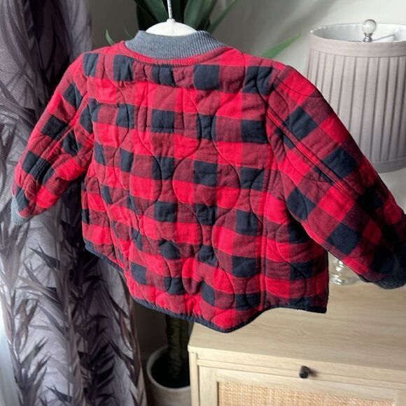 Gap Baby Button Up Plaid Fleece Warm Jacket Size 18-24 - Picture 4 of 5